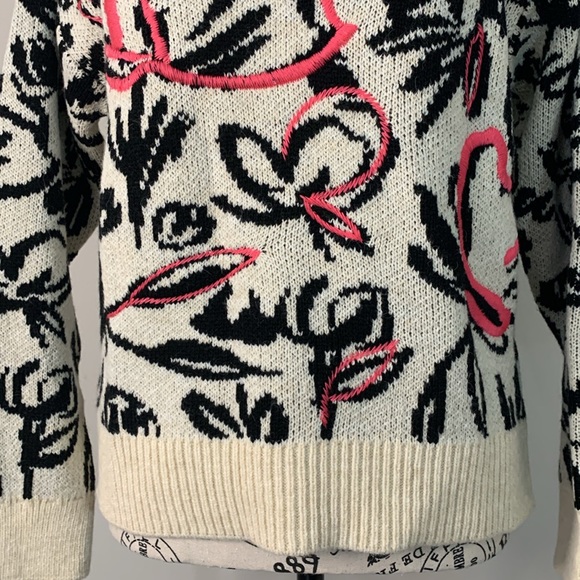 By Anthropologie Floral Pop Embroidered Sweater Size: XS - Picture 4 of 10
